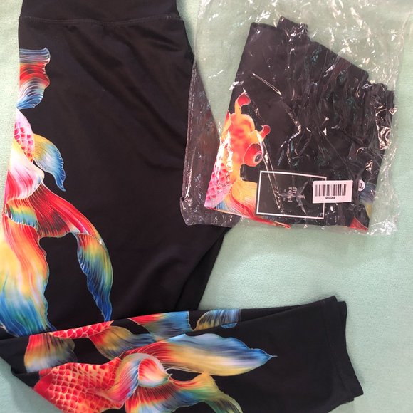 Fit Rebel Yoga Active Leggings XL Goldfish NEW - Picture 2 of 4